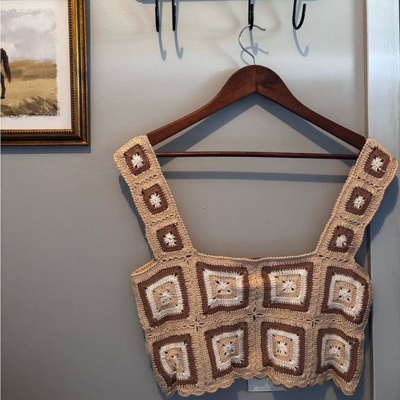 Show Me Your MuMu Cream and Brown Mini Pencil Tank Top - Picture 2 of 4